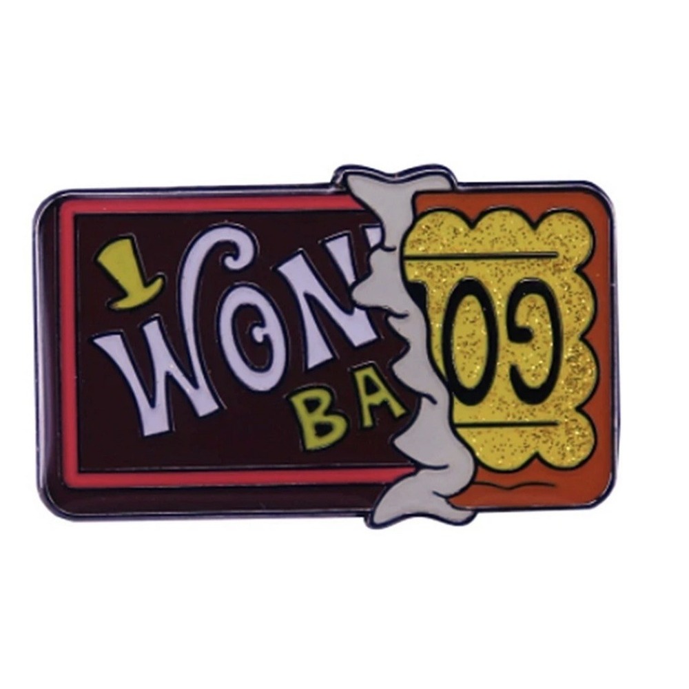 New! Willy Wonka Chocolate Bar Golden Ticket Metal Enamel Pin Factory Tim Burton
